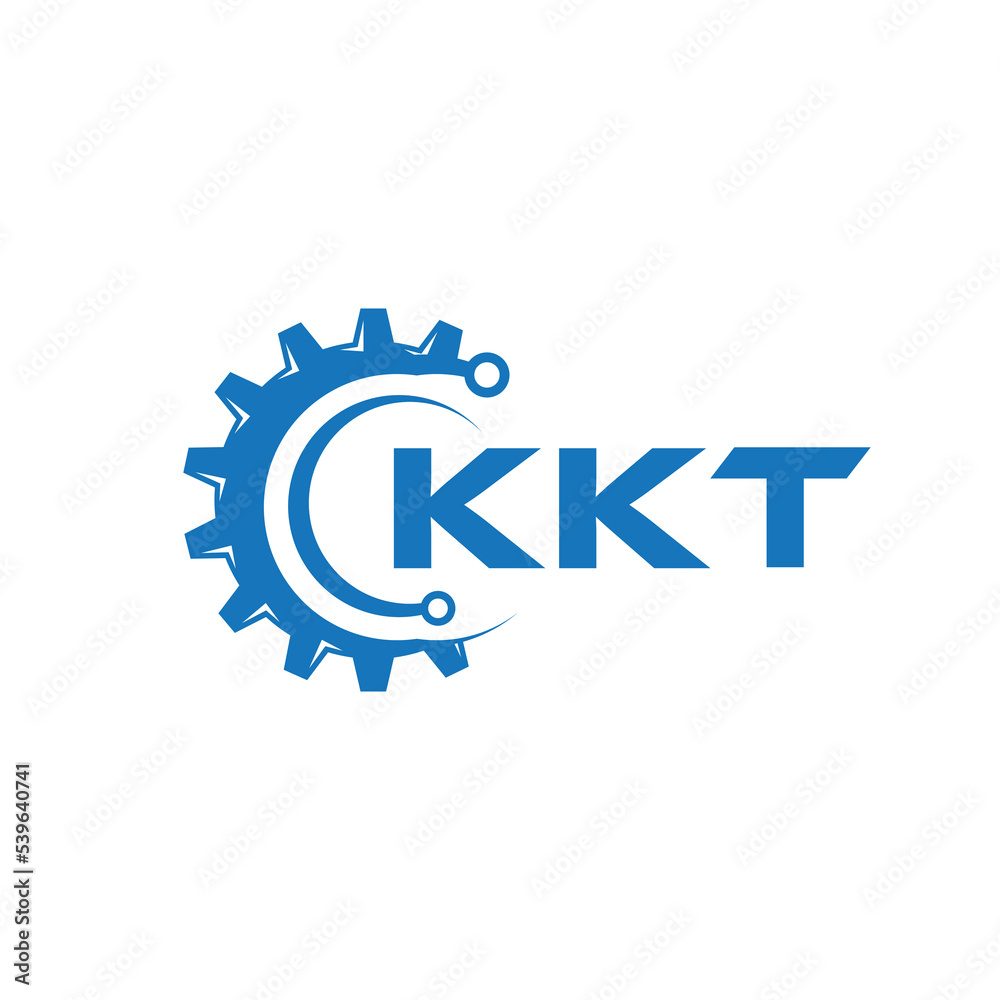 KKT letter technology logo design on white background. KKT creative initials letter IT logo concept. KKT setting shape design.
