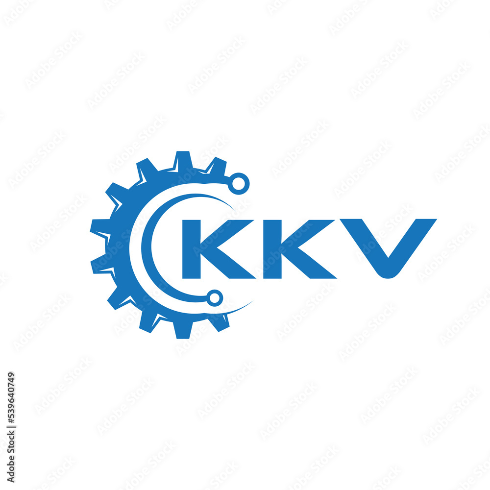 KKV letter technology logo design on white background. KKV creative initials letter IT logo concept. KKV setting shape design.
