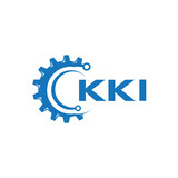 KKI letter technology logo design on white background. KKI creative initials letter IT logo concept. KKI setting shape design. 