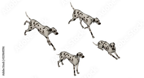 3D High Poly Dogs - SET1 Color - Isometric View 1