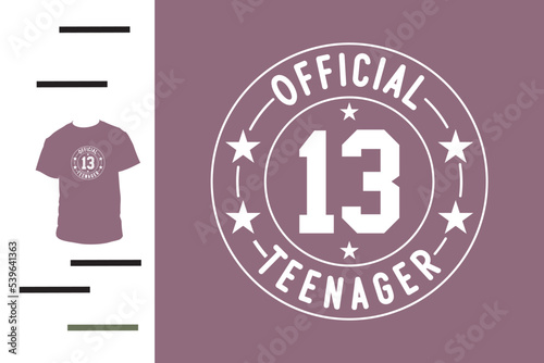 official teenager t shirt design
