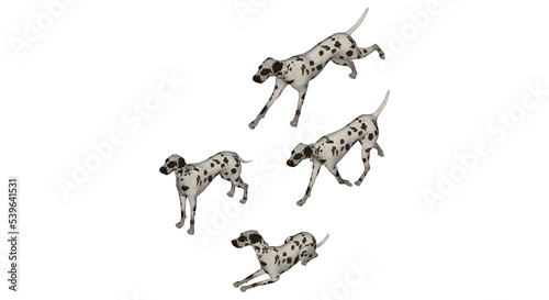 3D High Poly Dogs - SET1 Color - Isometric View 2
