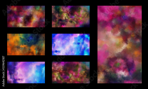 set of watercolor background, abstract colors, free stock vector