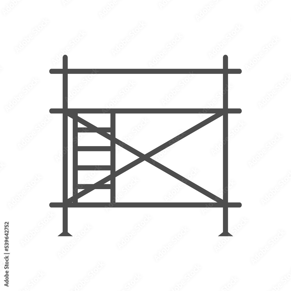 Scaffolding construction flat line icon vector. Scaffolding construction flat line icon vector.