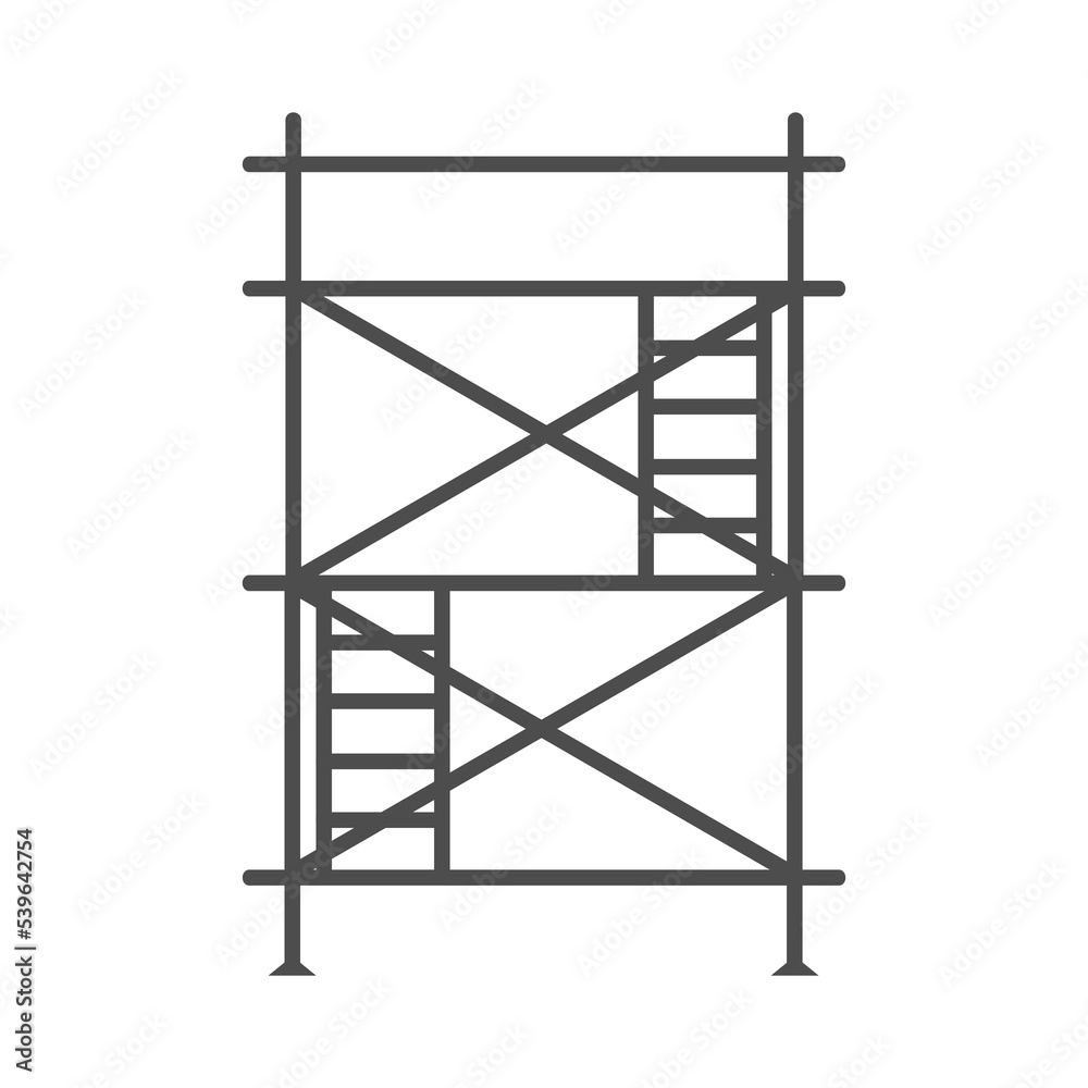 Scaffolding construction flat line icon vector. Scaffolding construction flat line icon vector.