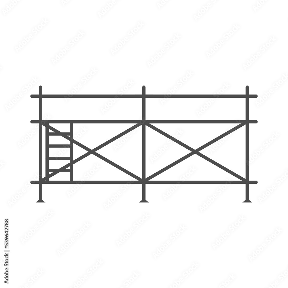 Scaffolding construction flat line icon vector.