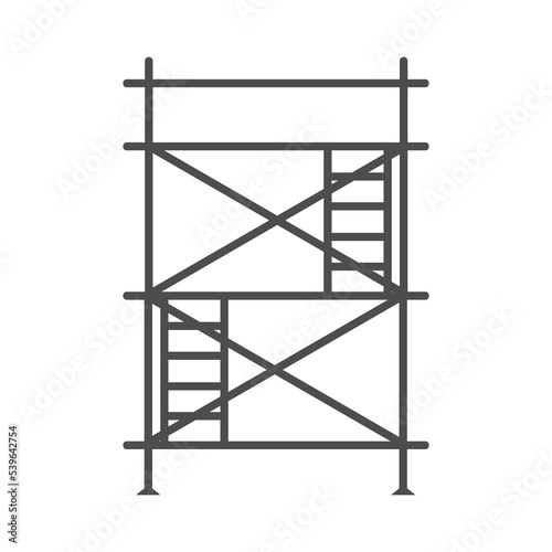Scaffolding construction flat line icon vector.