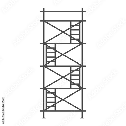 Scaffolding construction flat line icon vector.
