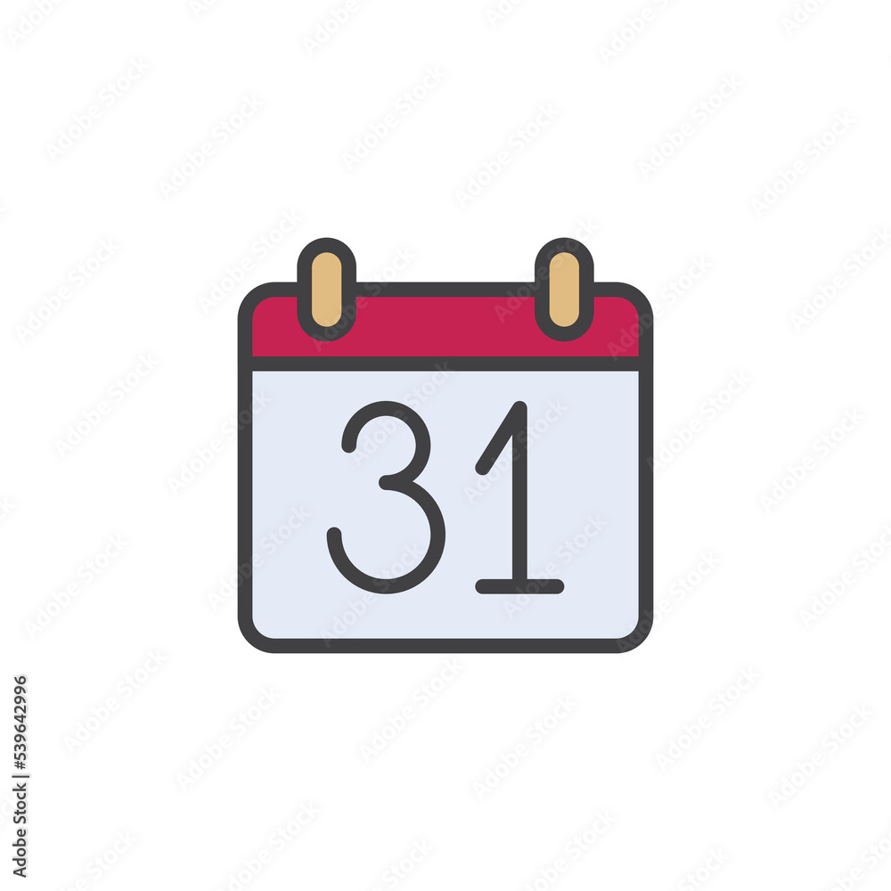 Calendar day 31 filled outline icon Calendar day 31 filled outline icon
