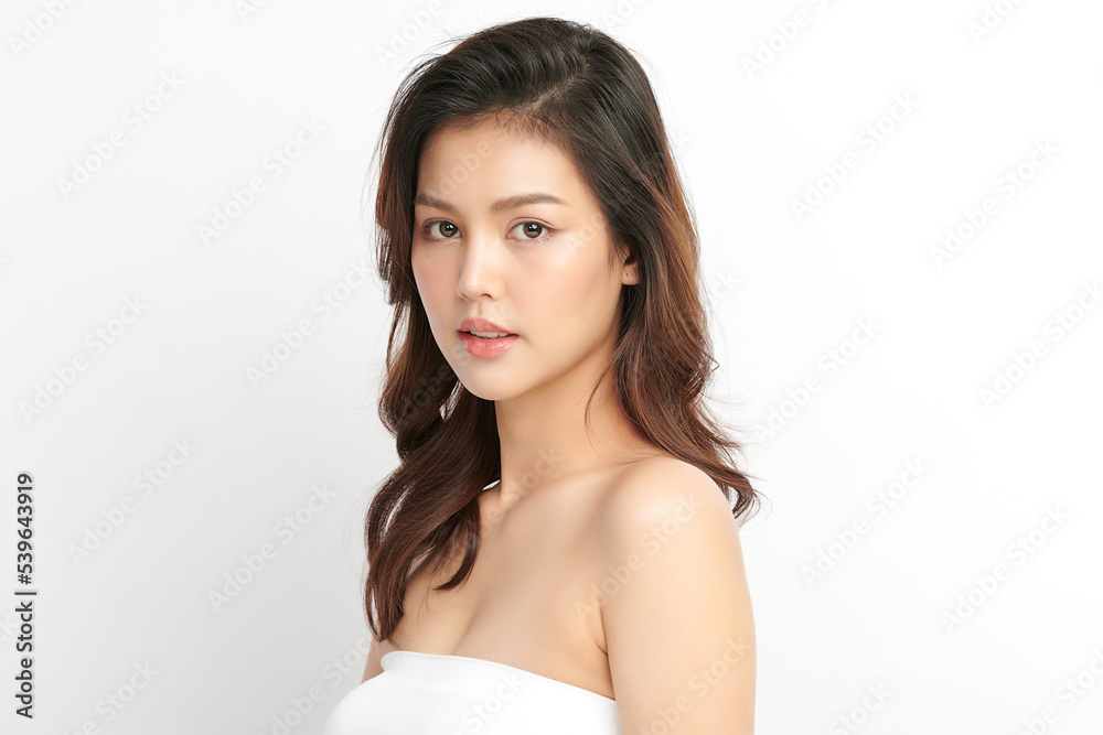 Beautiful young asian woman with clean fresh skin on white background, Face care, Facial treatment, Cosmetology, beauty and spa, Asian women portrait. Beautiful young asian woman with clean fresh skin on white background, Face care, Facial treatment, Cosmetology, beauty and spa, Asian women portrait.