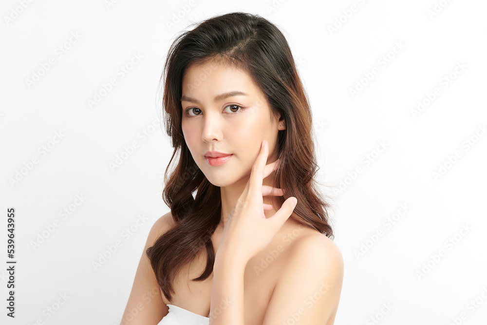 Beautiful young asian woman with clean fresh skin on white background, Face care, Facial treatment, Cosmetology, beauty and spa, Asian women portrait. Beautiful young asian woman with clean fresh skin on white background, Face care, Facial treatment, Cosmetology, beauty and spa, Asian women portrait.