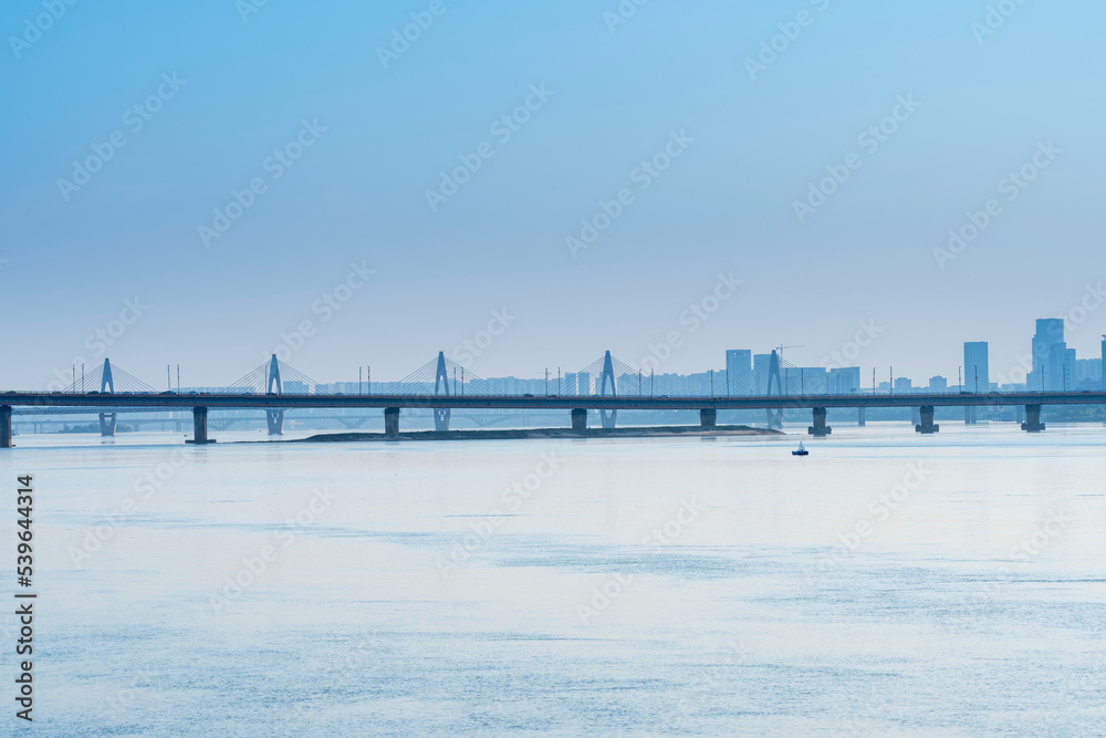 Yangtze River Bridge and its beautiful scenery in China
