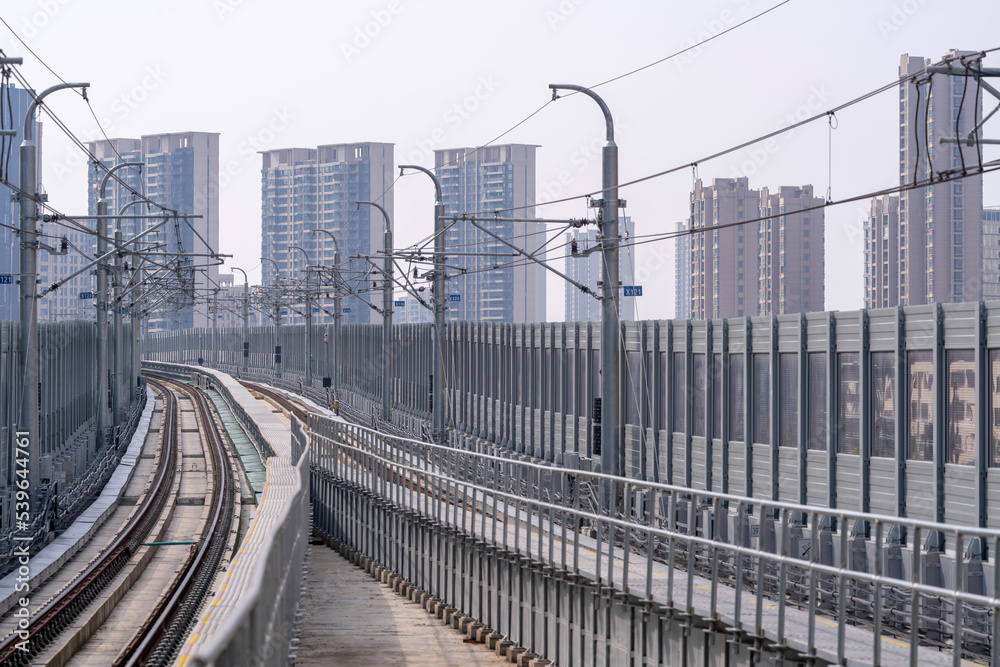 Fototapeta premium Cityscape from monorail sky train in Tokyo