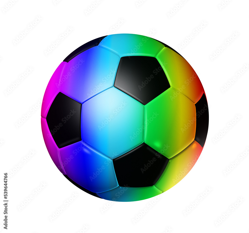 Rainbow soccer football ball