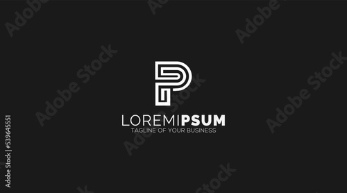 letter P logo vector, alphabet logo template