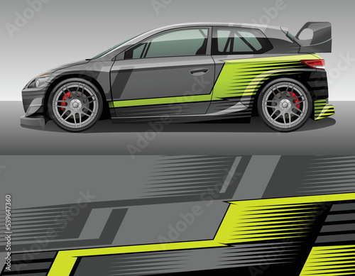 Car wrap vinyl racing decal ornament. Abstract geometric striped sport background design print template. Vector illustration.