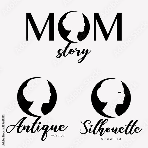 Set Silhouette Women Beauty Business Cosmetics Fashion  Logo Design Vector