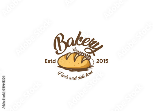 Fresh bread and bakery logo design concept. Croissant bakery logo