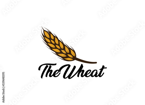 simple wheat / grain vector icon logo design