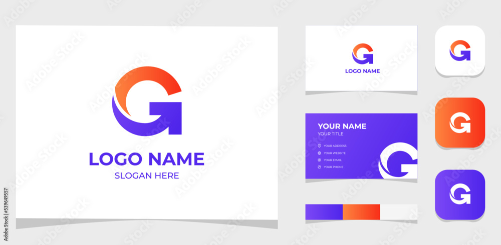 Template Logo Creative Initial Letter G and Arrow shape. Creative Template with color pallet, visual branding, business card and icon. Template Logo Creative Initial Letter G and Arrow shape. Creative Template with color pallet, visual branding, business card and icon.