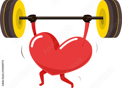 Illustrations heart fitness character. PNG