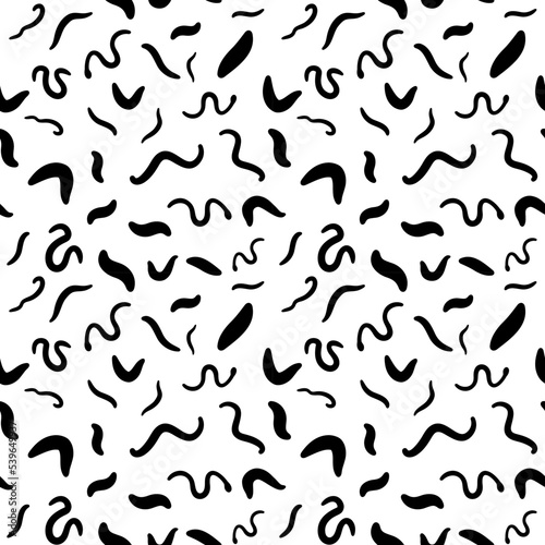 Parasitic Worms vector seamless background - Helminth Pattern