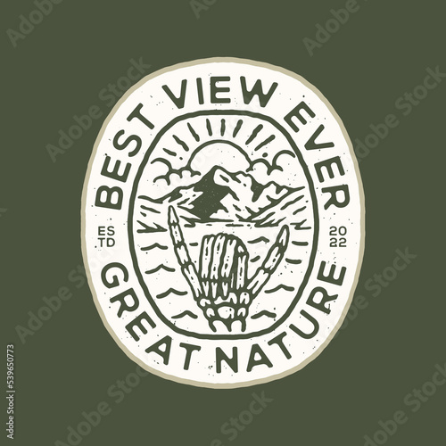 relaxing mountain nature outdoor vintage design