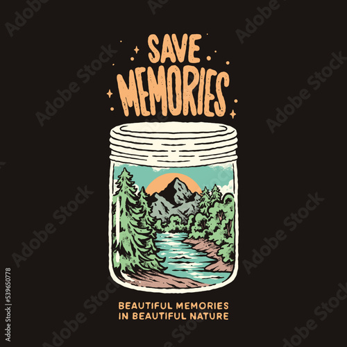 outdoor nature mountain vintage illustration design