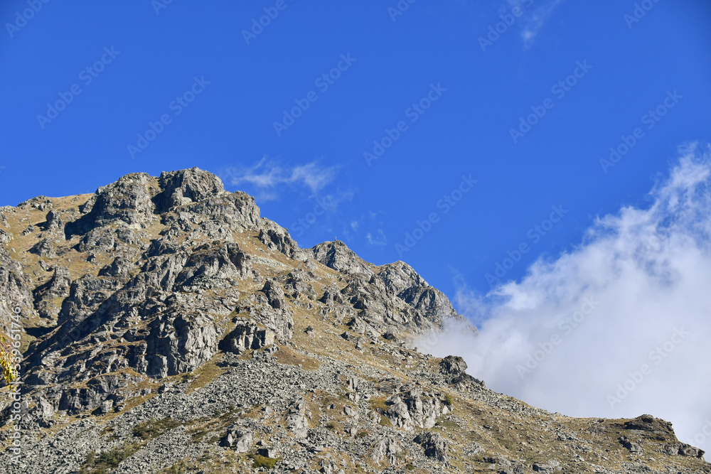 Mount Mucrone seen from the south, along the Elvo valley in the Biellese area