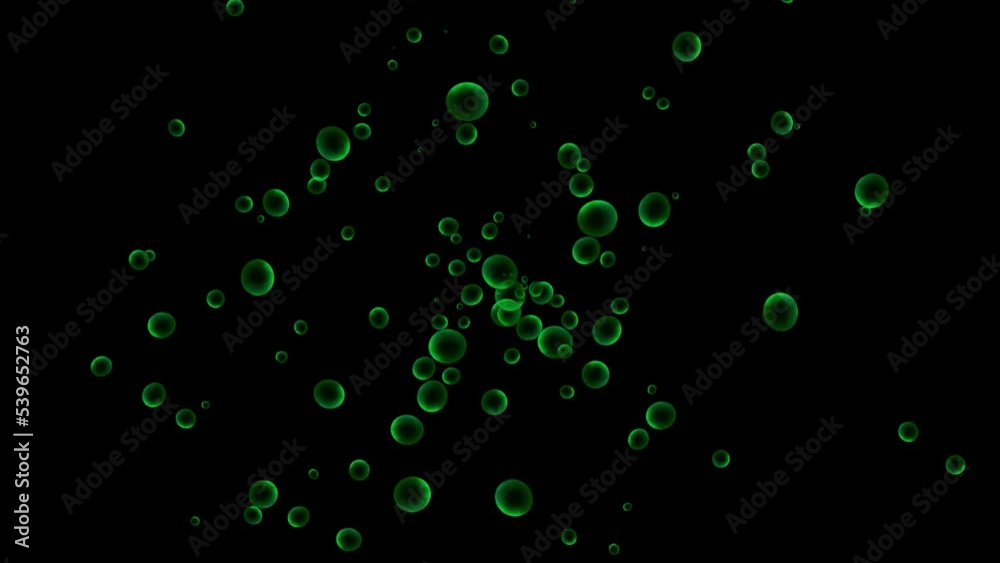 green bubbles in the dark