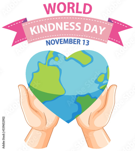 Earth in heart shape in world kindness day concept