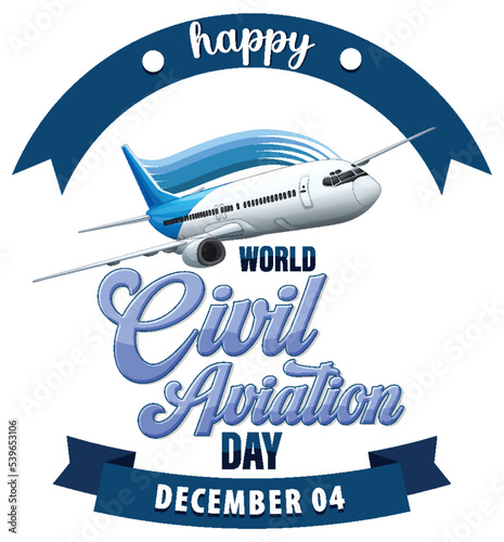 World civil aviation text for poster or banner design