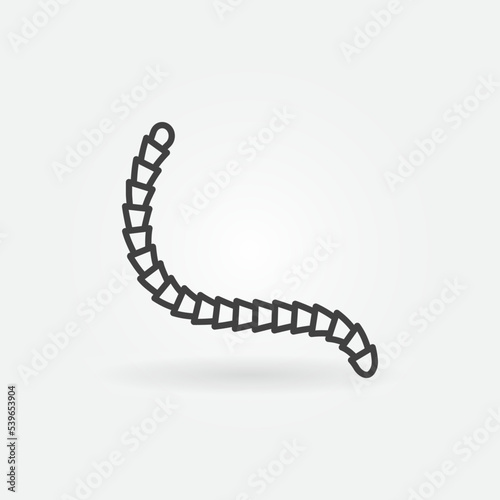 Cestoda vector thin line Parasitic Worms concept minimal icon