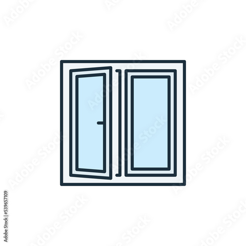 Square Window vector concept blue minimal icon or sign