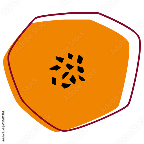 Red bean bread vector illustration in flat color design