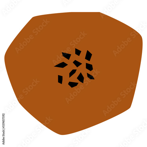 Red bean bread vector illustration