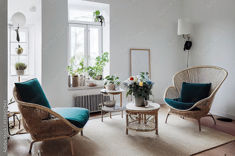 Aesthetic bright sunny elegant home living room interior design ...