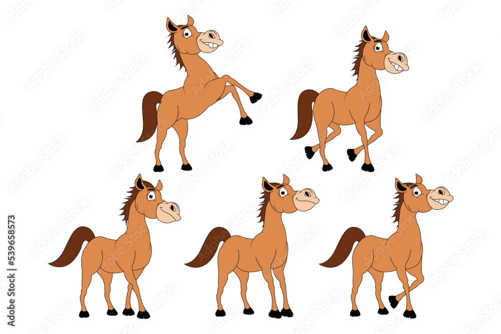 cute horse animal cartoon illustration