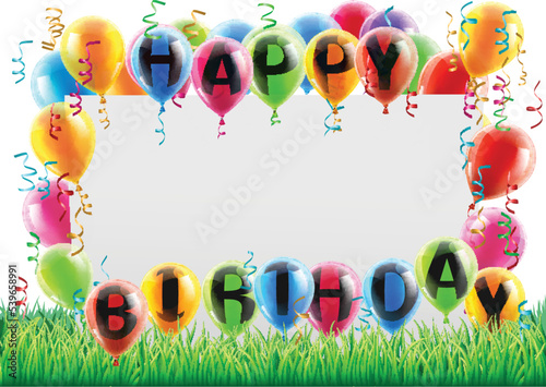 A happy birthday sign with ...