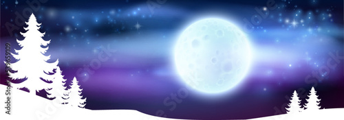 Winter Christmas trees snowscape or snow landscape header design element