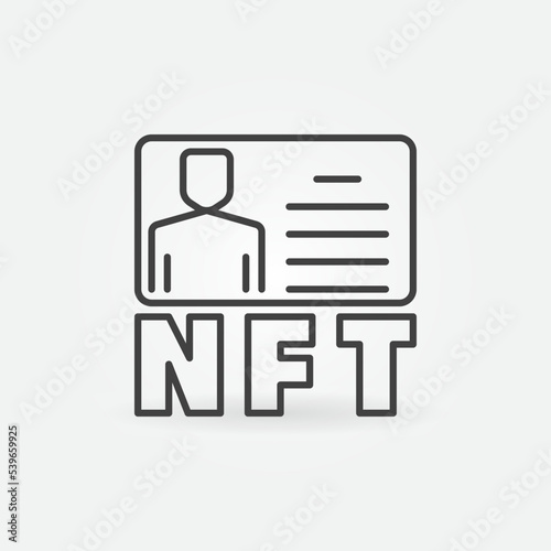 Non-fungible Token NFT Identity vector concept icon in thin line style