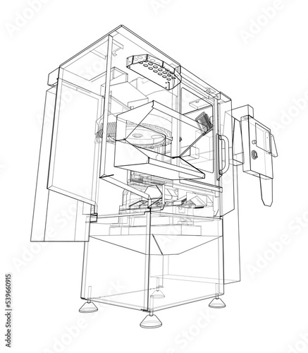 Metalworking CNC milling machine. Vector