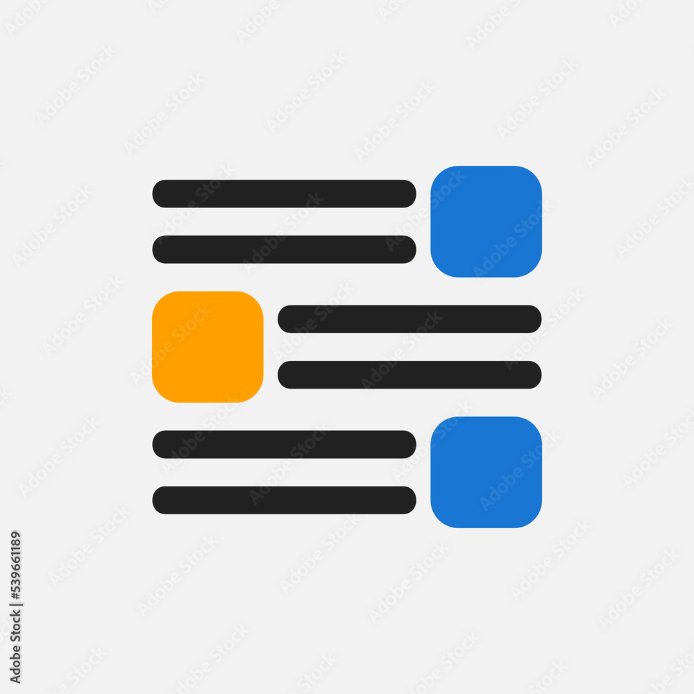 Layout icon in flat style, use for website mobile app presentation Layout icon in flat style, use for website mobile app presentation