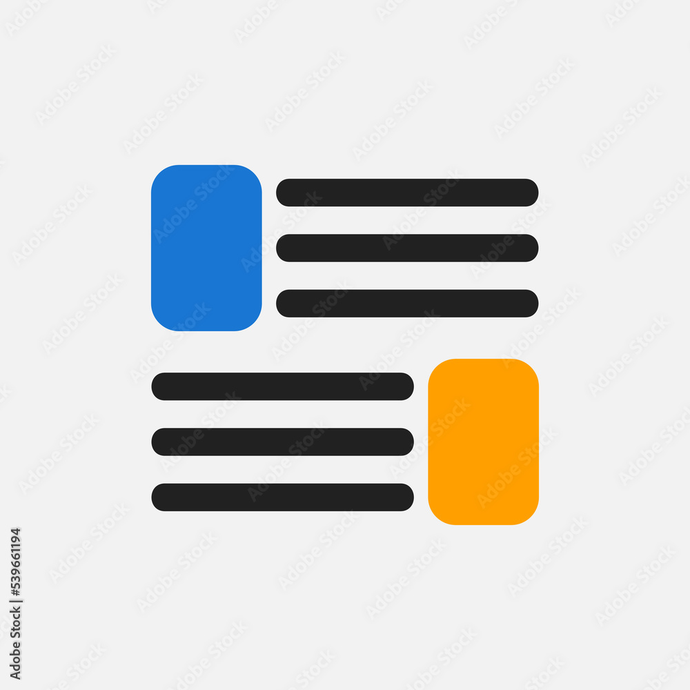 Layout icon in flat style, use for website mobile app presentation Layout icon in flat style, use for website mobile app presentation