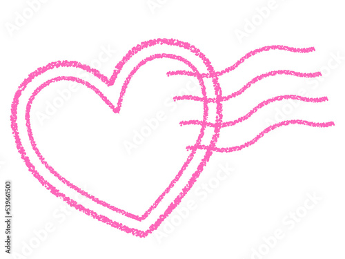 クレヨン素材 ハートの消印・スタンプ 装飾