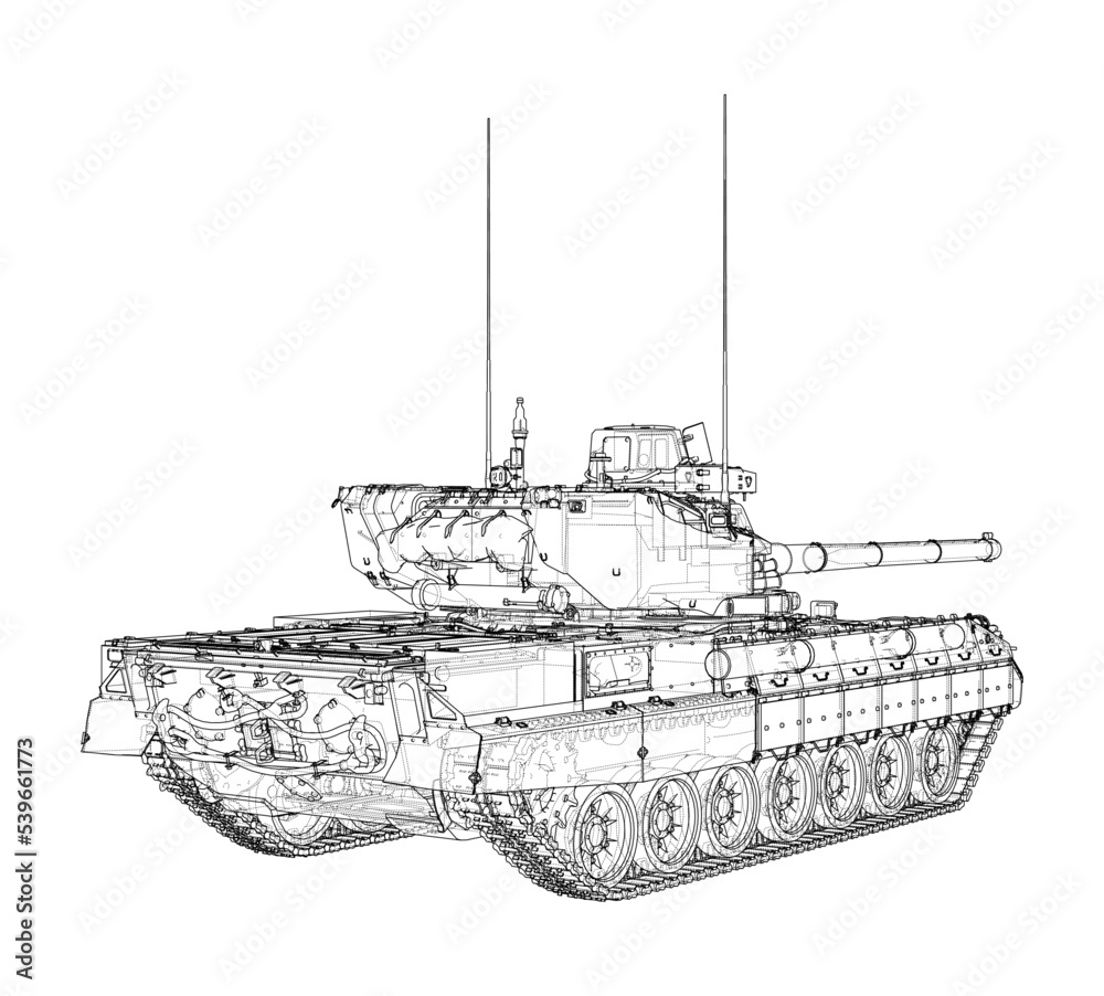 Tank. Vector rendering of 3d