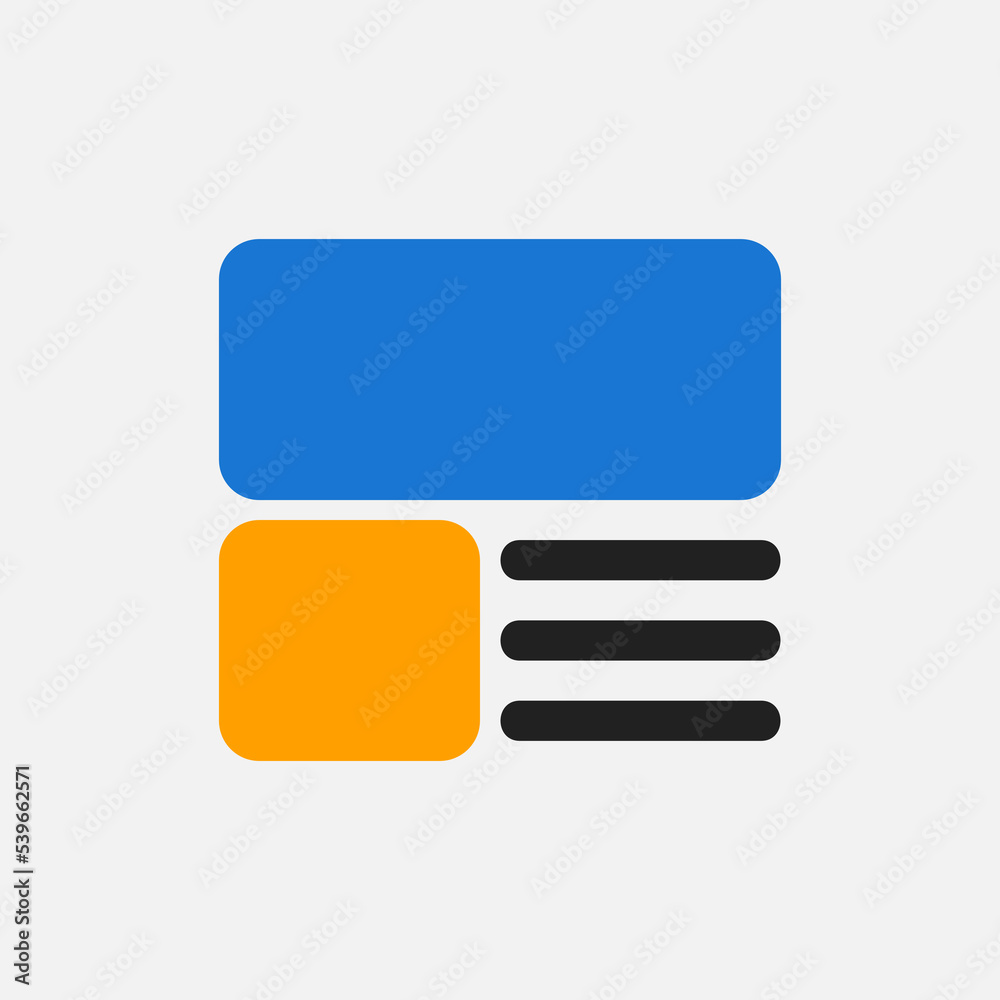 Layout icon in flat style, use for website mobile app presentation Layout icon in flat style, use for website mobile app presentation