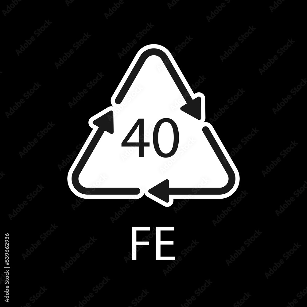 Plastic recycling symbol FE 40, Wrapping Plastic. Vector Illustration Plastic recycling symbol FE 40, Wrapping Plastic. Vector Illustration
