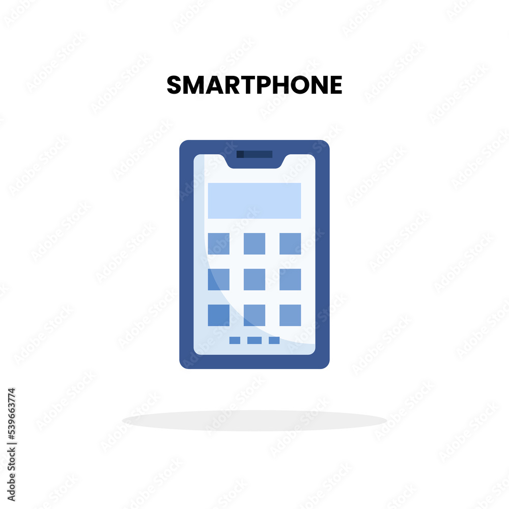 Smartphone flat icon. Vector illustration on white background. Can used for digital product, presentation, UI and many more.