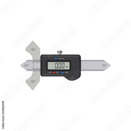 Digital meter of geometrical parameters of welded seams. Vector illustration.